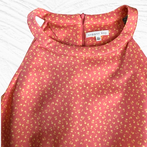 Copper Key Peach & Yellow Dress Size XL - Picture 4 of 7